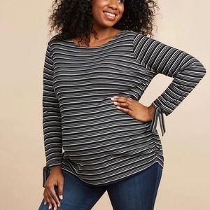 Motherhood Maternity Ribbed Tie Accent Long Sleeve Tee